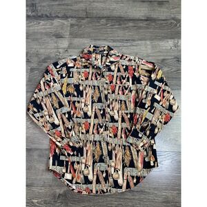 EUC Womens Vintage Willowbend USA Made Kitchen Print Corn Spoon Rolling Pin SZ S